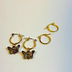 Y2K Hoop Earrings Delicate Girlhoodcore Butterfly Retro